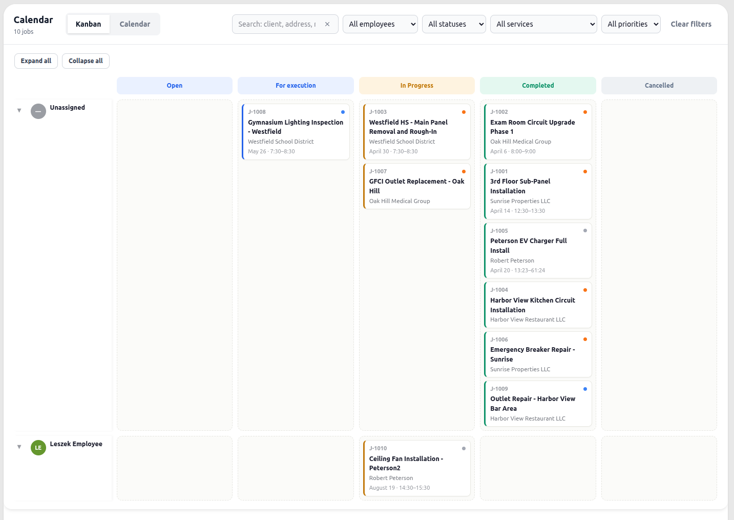 Kanban board